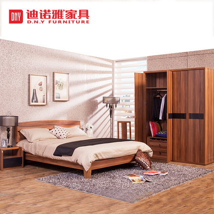 迪诺雅卧室家具四件套装1.8米双人床衣柜床头柜组合家具现货