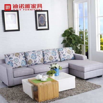迪诺雅家具现代简约小户型客厅布艺沙发组合转角沙发