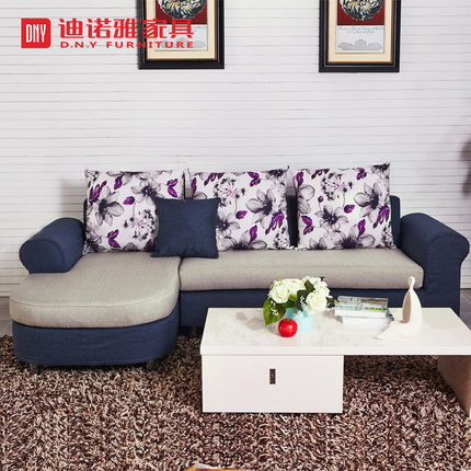 迪诺雅现代简约时尚小户型家具可拆洗布艺沙发客厅组合创意布沙发
